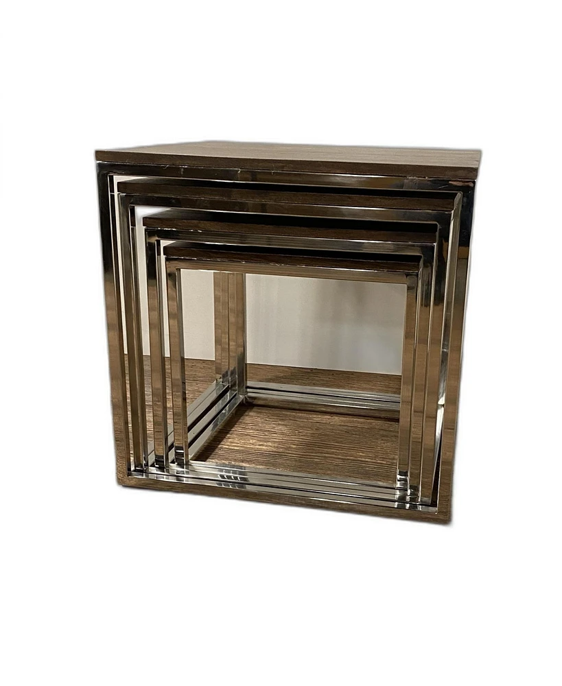 Set Of 4 Modern Rustic Nesting Accent Tables