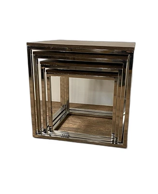 Set Of 4 Modern Rustic Nesting Accent Tables