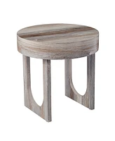 20" Brown Manufactured Wood Round End Table