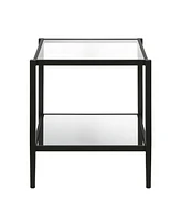 Mirrored Glass and Steel Square End Table with Shelf – Luxurious and Functional