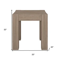 Wood Square End Table for Living Room – Classic Accent with Storage Shelf