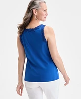 Style & Co Women's Lace-Trim Cotton Tank Top