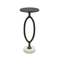 Modern 25" End Table – Bronze Finish Aluminum Design for Living Room or Patio