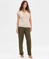 Tahari Asl Women's Extended-Shoulder Draped-Neck Blouse