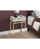 Wood and Metal End Table with Drawer – Industrial Style Accent Table for Living Room or Bedroom