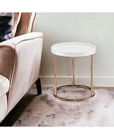 Contemporary Wooden Round Side Table for Living Room or Bedroom