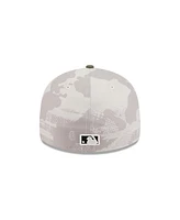 New Era Men's Light Beige/Olive Milwaukee Brewers 2025 Armed Forces Day Low Profile 59FIFTY Fitted Hat
