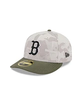 New Era Men's Light Beige/Olive Boston Red Sox 2025 Armed Forces Day Low Profile 59FIFTY Fitted Hat