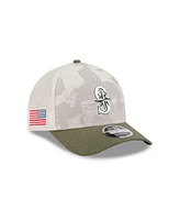 New Era Men's Light Beige/Olive Seattle Mariners 2025 Armed Forces Day 9FORTY M-Crown A-Frame Adjustable Hat