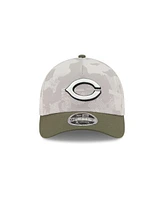New Era Men's Light Beige/Olive Cincinnati Reds 2025 Armed Forces Day 9FORTY M-Crown A-Frame Adjustable Hat