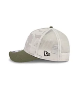 New Era Men's Light Beige/Olive Los Angeles Angels 2025 Armed Forces Day 9FORTY M-Crown A-Frame Adjustable Hat