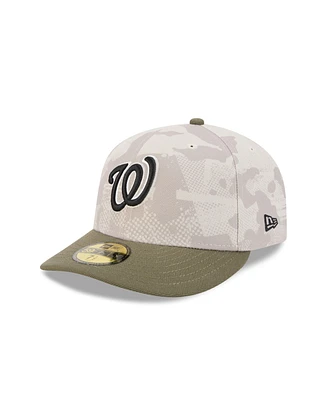 New Era Men's Light Beige/Olive Washington Nationals 2025 Armed Forces Day 59FIFTY Fitted Hat