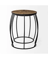 Pair of Round Solid Wood Side Tables – Rustic Charm for Any Space