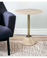 Blended Wood Round End Table with Timeless Appeal