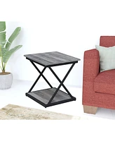 Manufactured Wood Square End Table – Space-Saving Side Table for Living Room or Entryway