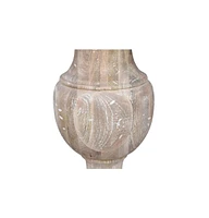 Round Marble Top End Table with Solid Wood Legs – Modern Accent Piece