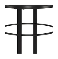 Rustic Round End Table – 24" Wood Top with Sturdy Steel Frame