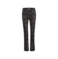 Etcetera Women's Black Floral Lace Pants Ranunculus