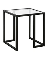 Sleek Square Glass Accent Table with Durable Metal Legs