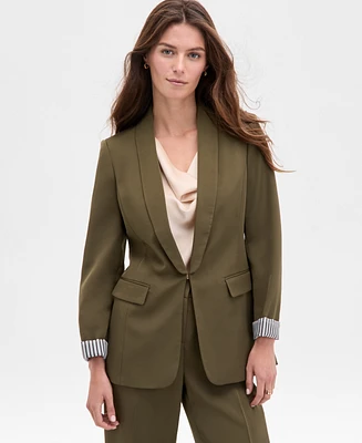 Tahari Asl Women's Brushed Woven Shawl-Collar Jacket
