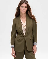 Tahari Asl Women's Brushed Woven Shawl-Collar Jacket