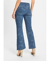 Olsen Women's Mona Fit Paisley Motif Jean