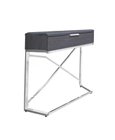 Modern Farmhouse End Table – Wood Top, Metal Base, Storage Drawer