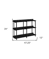 End Table with Three Shelves – Sturdy Wooden Table for Display and Storage in Any Room