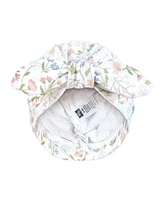 Hudson Baby Baby Girls Hudson Turban Cotton Headwraps, Pastel Wildflower, 0-24 Months