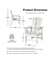 Gymax Set of 2 Kids Patio Adirondack Chair Armchair Weather Resistance Outdoor