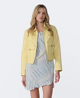 Furniq Uk Women's Leather Cropped Jacket, Created for Macy s