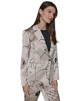 Karl Lagerfeld Paris Women's Printed Satin Jacket
