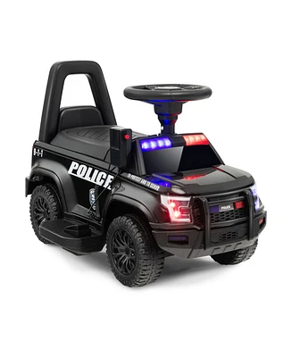 6V Kids Ride On Police Car with Real Megaphone and Siren Flashing Lights
