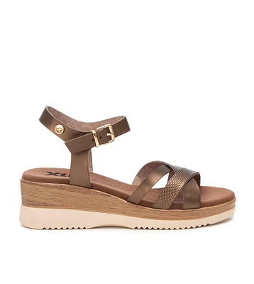 Women's Criss Cross Straps Low Wedge Sandals By Xti