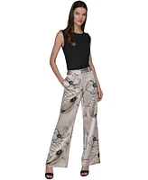 Karl Lagerfeld Paris Women's Printed Satin Pants