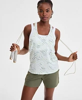 Id Ideology Women's Fluid Zebra Printed Racerback Tank Top, Exclusively at Macy's