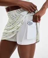 Id Ideology Women's Fluid Zebra Printed Flounce Skort, Exclusively at Macy's