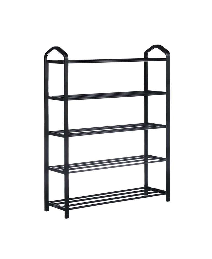 5-Tier Stackable Shoe Rack, 15-Pairs Sturdy Shoe Shelf Storage