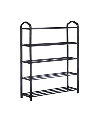 5-Tier Stackable Shoe Rack, 15-Pairs Sturdy Shoe Shelf Storage