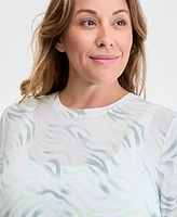 Id Ideology Plus Fluid Zebra Printed Relaxed T-Shirt, Exclusively at Macy's