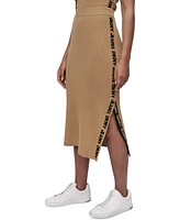 Dkny Jeans Women's Side Logo Ribbed Midi Skirt - W9B