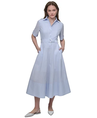 Dkny Jeans Women's Dropped Waist Button-Front Collared Dress - EDS