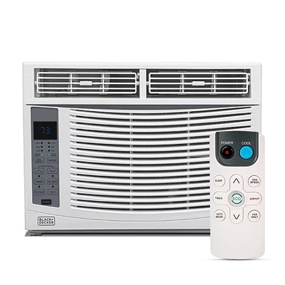 Black+Decker Window Air Conditioner 6,000 Btu, Ac Window Unit Cools Up to 250 Square Feet, Window Ac Unit with Remote Control, 3 Cooling Speeds and Fa