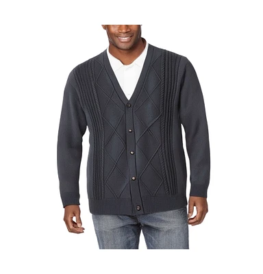 KingSize Big & Tall Shoreman's Cardigan Cable Knit Sweater