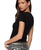 Edikted Women's Narla Leopard Star T Shirt