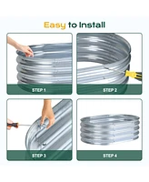 Aoodor 2Pcs Galvanized Raised Garden Bed Kit,35.34''(L) x 23.62''(W) x11.81''(H) Outdoor Garden Planter Oval Large Boxes for Vegetables, Flowers, Herb
