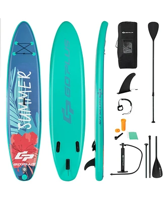 10 Feet Inflatable Stand Up Paddle Board with Backpack Leash Aluminum Paddle-l