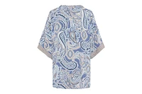 Olsen Women's Paisley Kimono with Embroidered Trim