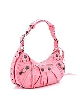 Pre-Owned Balenciaga Small Le Cagole Giant Studs Shoulder Bag Embossed Leather