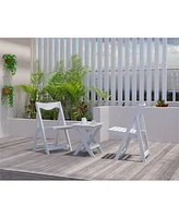 Foldable Small Table and Chair Set with 2 Chairs and Rectangular Table
